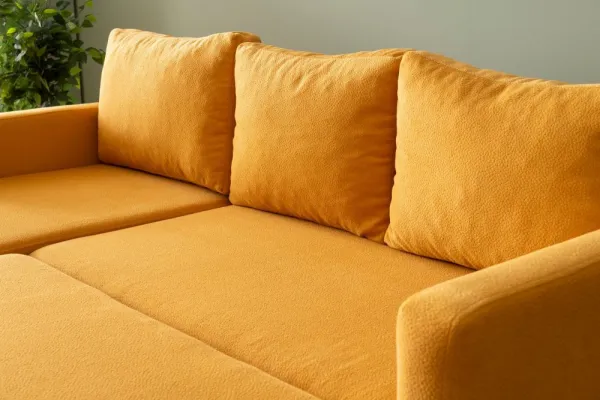 Rohová rozkladacia pohovka Kado - Mustard