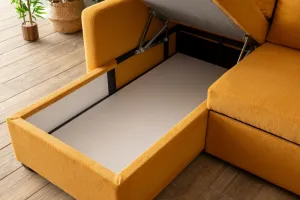 Rohová rozkladacia pohovka Kado - Mustard