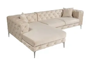 Rohová sedacia súprava / Rohová pohovka Como Eco Left - Beige