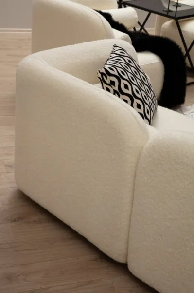 Trojmiestna pohovka Victoria Cream Bouclette