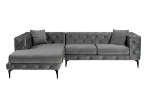 Rohová sedacia súprava / Rohová pohovka Como Eco Left - Anthracite, Black