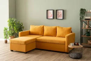 Rohová rozkladacia pohovka Kado - Mustard