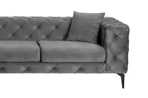 Rohová sedacia súprava / Rohová pohovka Como Eco Left - Anthracite, Black