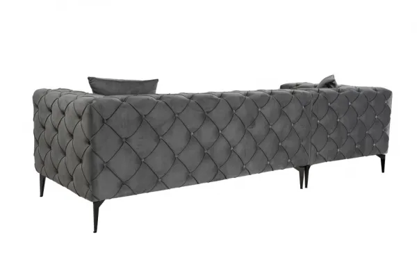 Rohová sedacia súprava / Rohová pohovka Como Eco Left - Anthracite, Black