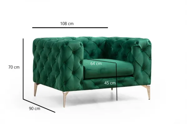 Kreslo ušiak Como - Green
