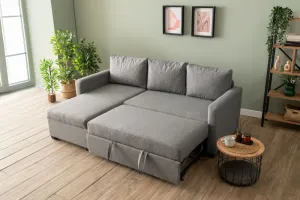 Rohová rozkladacia pohovka Kado - Light Grey