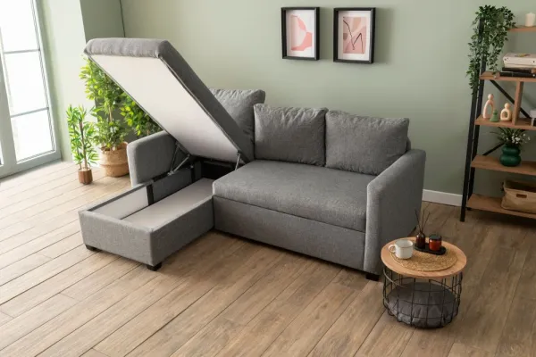 Rohová rozkladacia pohovka Kado - Light Grey