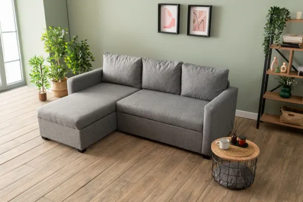 Rohová rozkladacia pohovka Kado - Light Grey