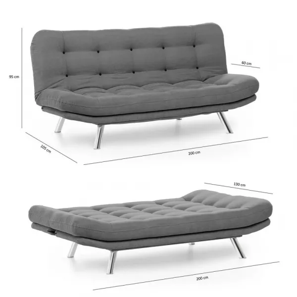 Trojmiestna rozkladacia pohovka Misa Sofabed - Black