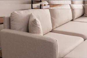 Rohová sedacia súprava / Rohová pohovka Reya - Cream