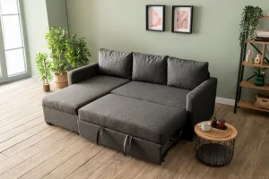 Rohová rozkladacia pohovka Kado - Dark Grey