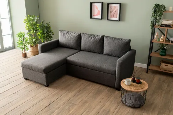 Rohová rozkladacia pohovka Kado - Dark Grey