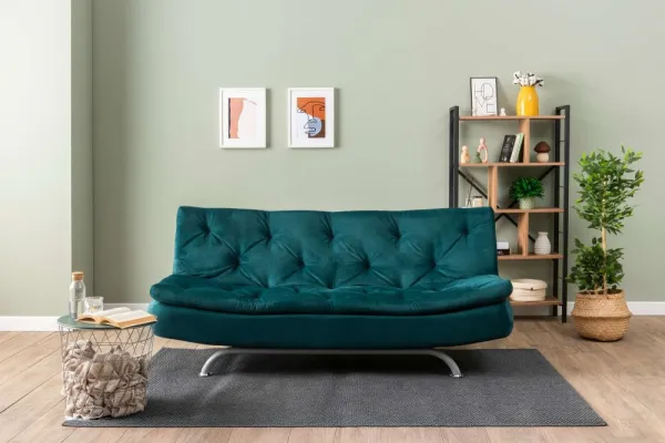 Trojmiestna rozkladacia pohovka Rivo - Petrol Green