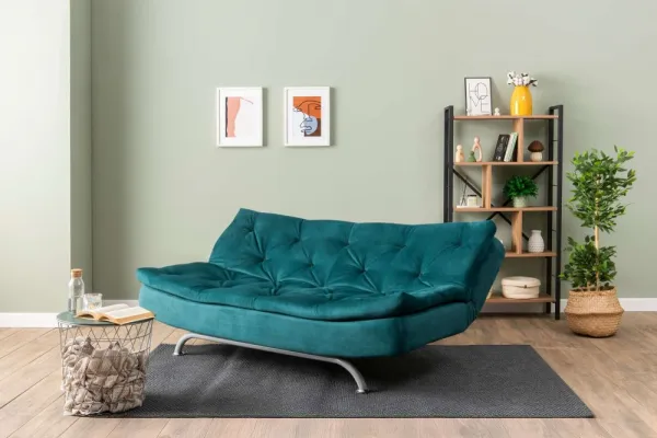 Trojmiestna rozkladacia pohovka Rivo - Petrol Green