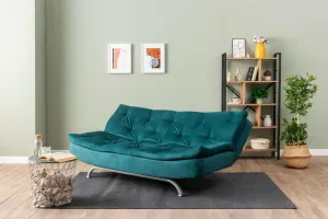 Trojmiestna rozkladacia pohovka Rivo - Petrol Green