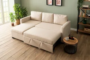 Rohová rozkladacia pohovka Kado - Cream