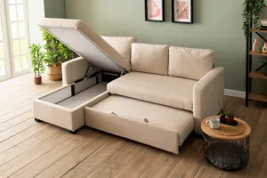 Rohová rozkladacia pohovka Kado - Cream