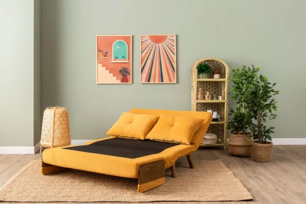 Dvojmiestna rozkladacia pohovka Cosmo 2-Seater - Bohemian Mustard