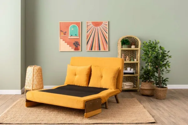 Dvojmiestna rozkladacia pohovka Cosmo 2-Seater - Bohemian Mustard