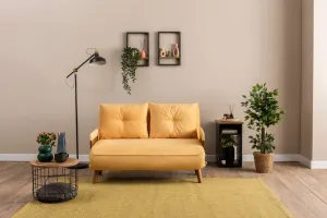 Dvojmiestna rozkladacia pohovka Cosmo 2-Seater - Mustard