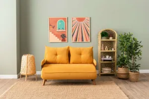 Dvojmiestna rozkladacia pohovka Cosmo 2-Seater - Bohemian Mustard