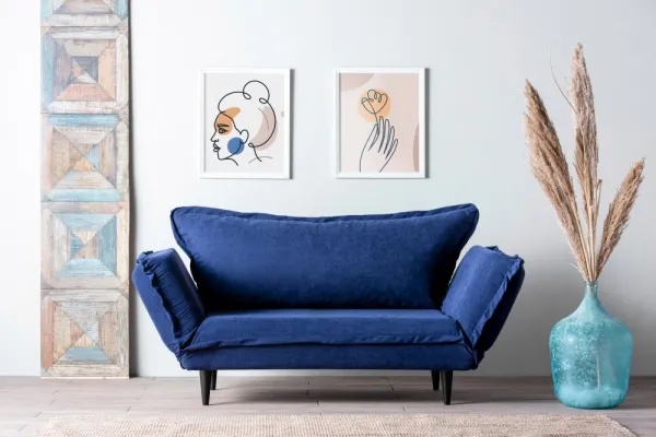 Dvojmiestna rozkladacia pohovka Vino Daybed - Navy Blue \GR125\01