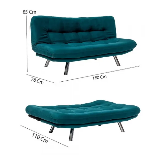 Trojmiestna rozkladacia pohovka Misa Small Sofabed - Petrol Green