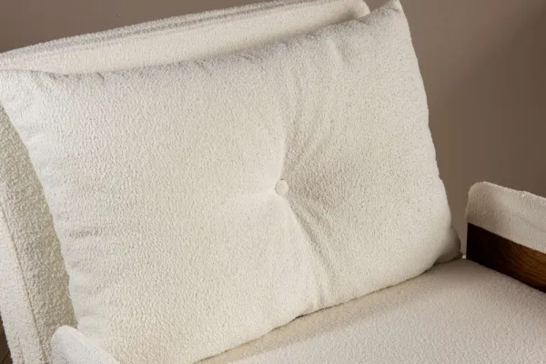 Rozkladacie kreslo Cosmo Single - Teddy Fabric-White