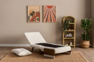 Rozkladacie kreslo Cosmo Single - Teddy Fabric-White