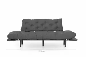 Hanah Home Třímístná rozkládací pohovka Nitta 185 cm šedá