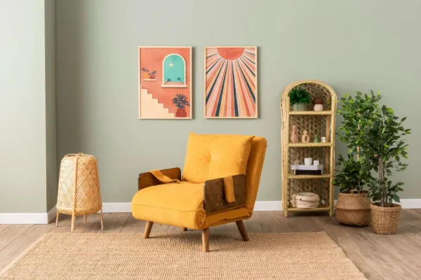 Rozkladacie kreslo Cosmo Single - Bohemian Mustard