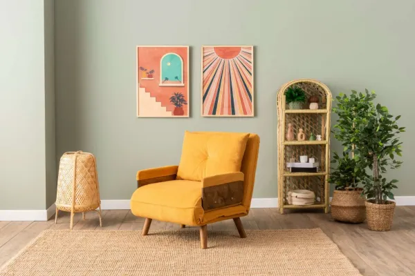 Rozkladacie kreslo Cosmo Single - Bohemian Mustard