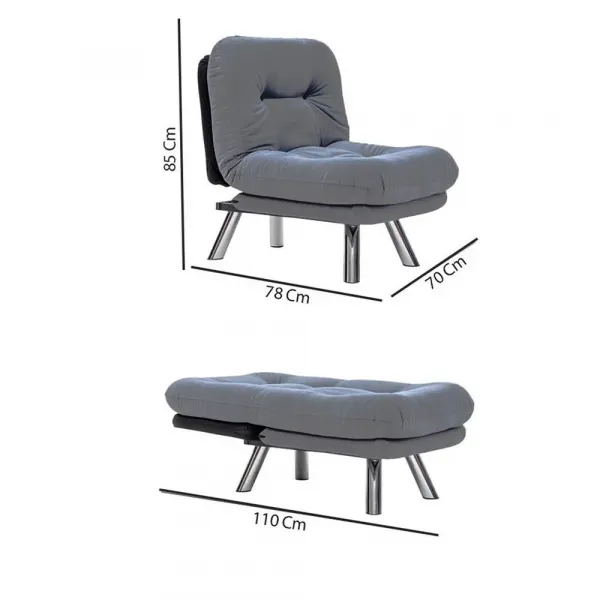 Rozkladacie kreslo Misa Small Solo - Dark Grey