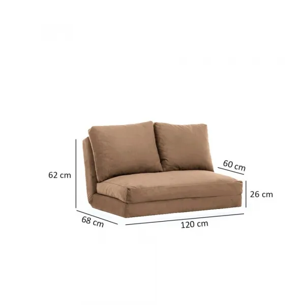 Dvojmiestna rozkladacia pohovka Taida - Light Brown