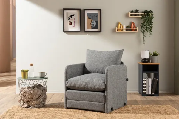 Rozkladacie kreslo Saga Single - Light Grey