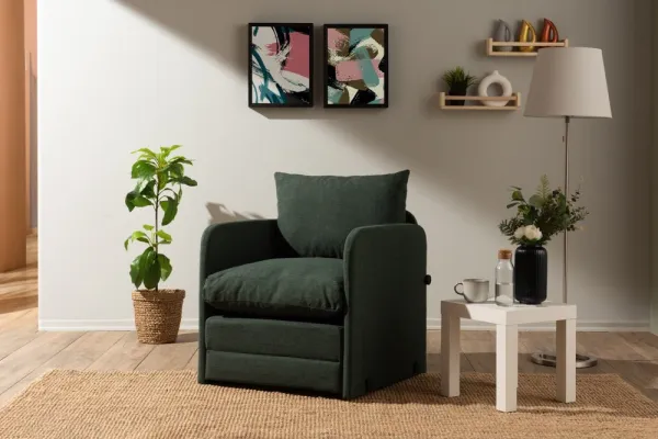 Rozkladacie kreslo Saga Single - Green