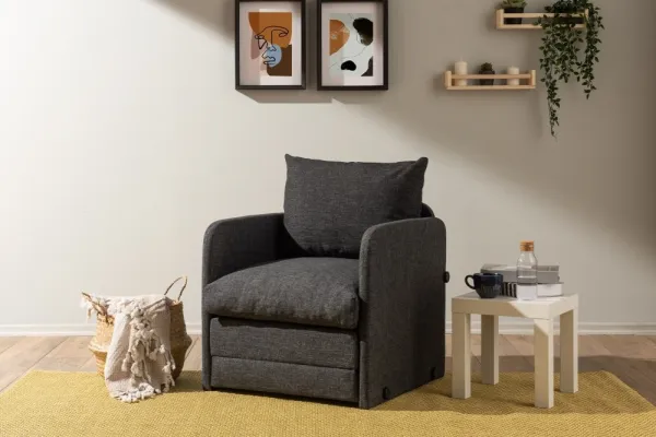 Rozkladacie kreslo Saga Single - Dark Grey