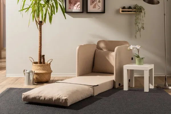 Rozkladacie kreslo Saga Single - Beige