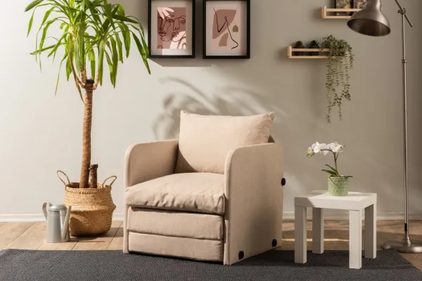Rozkladacie kreslo Saga Single - Beige
