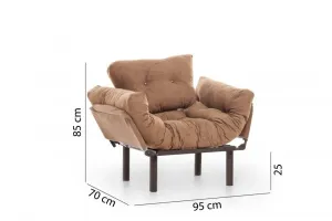 Kreslo ušiak Nitta Single - Light Brown