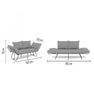 Dvojmiestna rozkladacia pohovka Viper 2-Seater - Light Grey