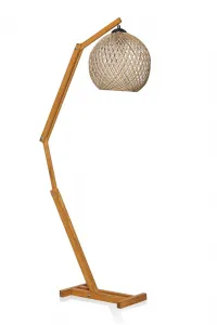 Opviq Stojací lampa Beehive z masivu ecru/hnědá