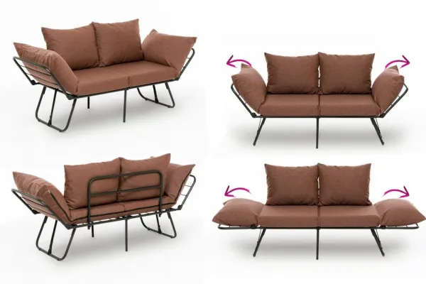 Dvojmiestna rozkladacia pohovka Viper 2-Seater - Light Brown