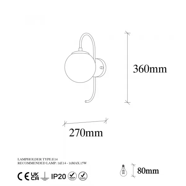 Nástenná lampa Jewel - 10565