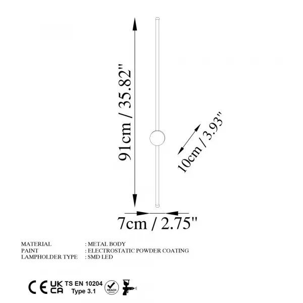 Nástenná lampa Sword - 13484