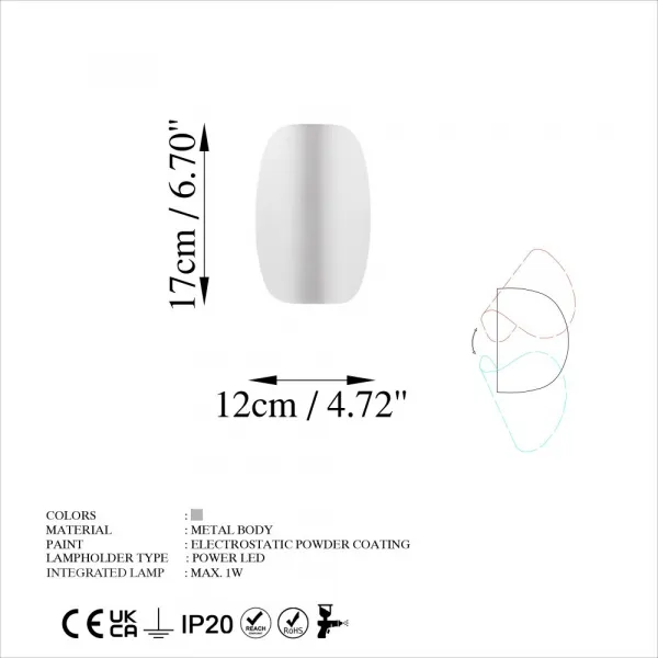 Nástenná lampa Heybe - 13626