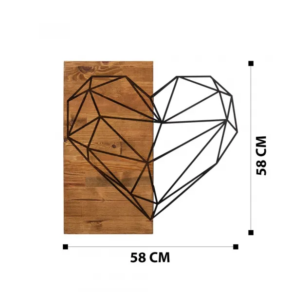 Dekoratívny drevený doplnok na stenu Heart