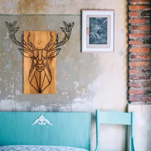 Dekoratívny drevený doplnok na stenu Deer