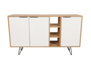 Konzolový stolík Clara Console - Oak, White