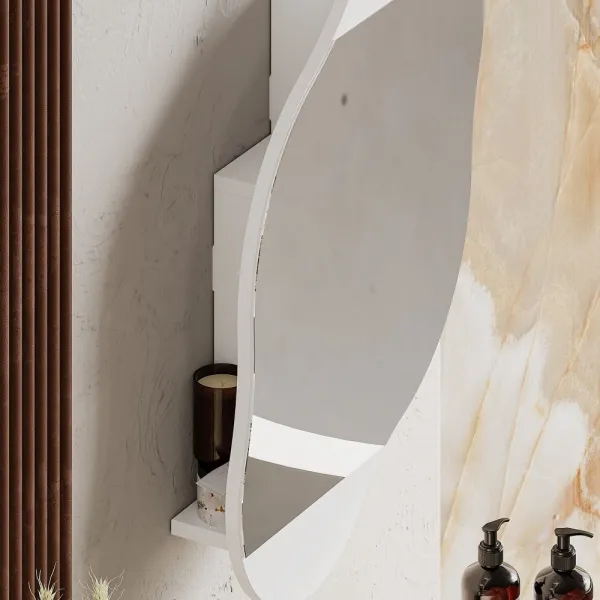 Kúpeľňová skrinka Cloud Storage Bathroom Wall Mirror - White